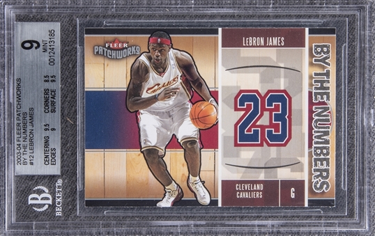2003-04 Fleer Patchworks "By The Numbers" #12 LeBron James Rookie Card - BGS MINT 9